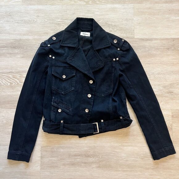 Rowan Jamie Cropped Denim Moto Jacket Women's-Size S - Picture 5 of 13